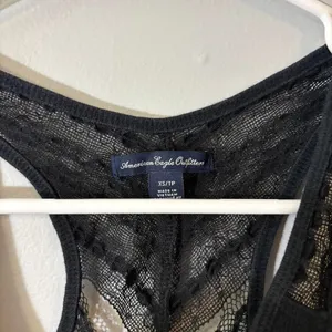 2000s American‎ Eagle Black Lace cami Racerback Tank Top thumbnail 2
