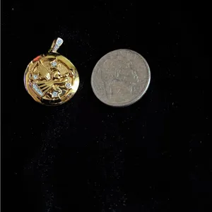Locket pendant with an angel motif and rhinestone thumbnail 4
