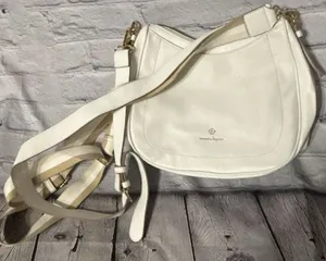 Nanette Lepore White Pebble Leather Like Crossbody... thumbnail 1