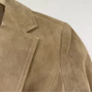 Alfani Tan Leather Women Blazer Jacket SP Suede Fall Classic Preppy Coat Classic thumbnail 8