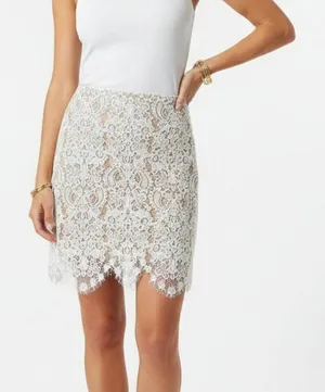 For Love & Lemons White & Lavender Lace Mini Skirt S thumbnail 1