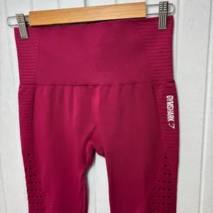 Gymshark Burgundy Performance‎ Leggings Size M thumbnail 2