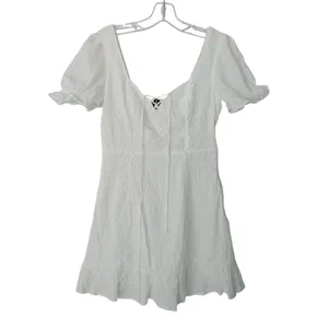 LULUS Rapunzel White Eyelet Lace Mini Dress‎ Medium thumbnail 3