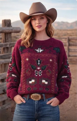 Vintage Studio MICHELLE STUART Wool Blend Geometric Sweater Hand Knit Small thumbnail 1