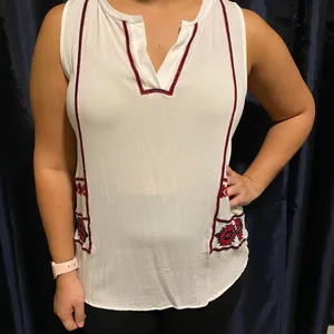 LOFT embroidered tribal tank, M thumbnail 2