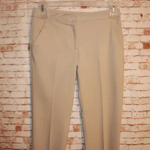 Zara Basic Khaki Slim Fit Trouser Ankle Pant XS thumbnail 2