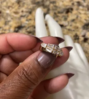 Stacked Crystal Gold Adjustable Ring thumbnail 12