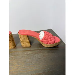 Shu Shop Gladys Coral Braided Platform Block Heel Sandals‎ Cork Size 6.5 New thumbnail 6