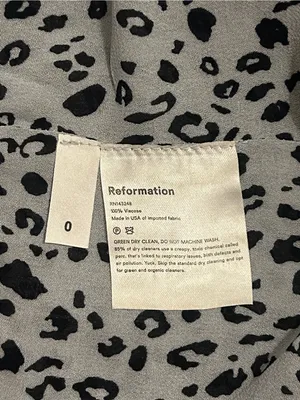 Reformation Genie Midi Dress In Lynx Leopard Print Gray Size 0 Smocked Waist thumbnail 15