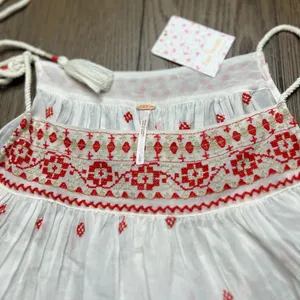 FREE PEOPLE Eternal Love Embroidered Top in White & Red Large thumbnail 4
