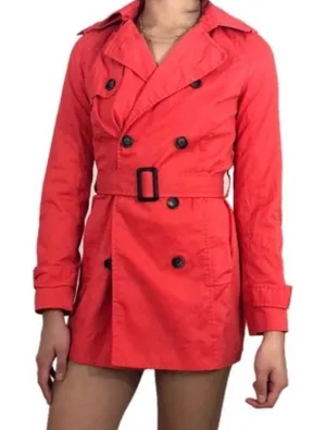 Zara basic coral trench coat with belt #trenchcoat large‎ thumbnail 1