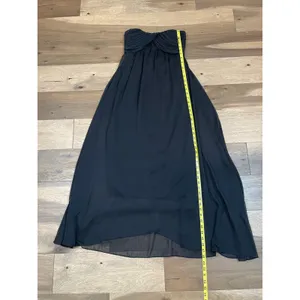 Vera Lucci Womens Maxi Chiffon Sweetheart Neck Dress Size S Black thumbnail 5