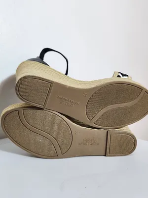 Christian Siriano Black White Boho Espadrille Wedge Sandals Size 11 NWOT Flaw thumbnail 6