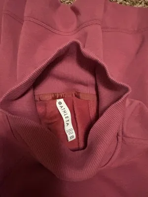 Athleta Cozy Karma Side Zip Funnel Neck Top XXS Xtra Xtra Small Dark Pink 510382 thumbnail 3