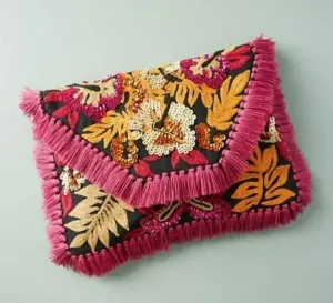 Anthropologie Ibban Bright Tropics Embellished Bag thumbnail 1