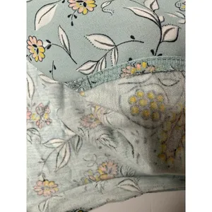 Loft Aqua Floral Print Mixed Media Blouse‎ Women Small Pleated Back Career Party thumbnail 14