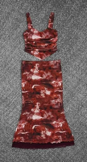 Red Marble Print Two Piece Set thumbnail 1