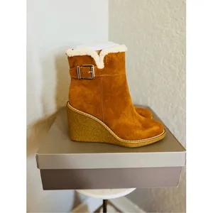 FRANCO‎ SARTO Ulayna Water Resistant Suede Fleece Wedge Bootie, Brown, 11, NWT thumbnail 15
