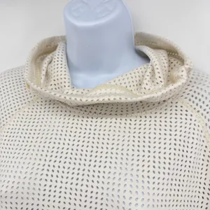 CALIA Laser Cut Cream Mesh Pullover‎ Hoodie Beach Coverup Swim Sweatshirt L thumbnail 4