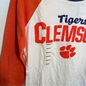 Three Ships Women's Size Medium Quinn Shirt Raglan Sleeve Clemson Tigers White thumbnail 8