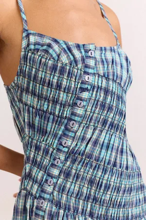 Damson Madder Lyra Midi Dress - Blue thumbnail 3