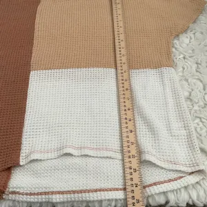 BKE Colorblock Waffle Knit T Shirt‎ Top Beige Brown White Size S thumbnail 6