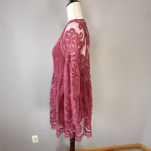 Free People Jens Pirate Booty El Sol Dark Rose Lace Babydoll Mini‎ Dress Size S thumbnail 5