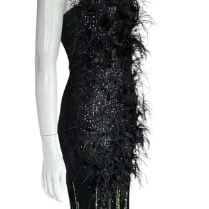 Unbranded Elegant Sequined/Feathered Black and Green Women's Jumpsuit G#8 thumbnail 8