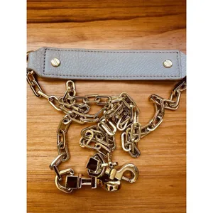 Tory Burch‎ Amanda Logo Gray Crossbody Clutch Gold Chain Flap Magnetic Closure thumbnail 6