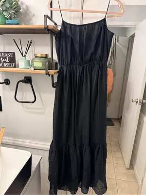Abercrombie & Fitch Black Spaghetti-Strap Maxi Dress thumbnail 2