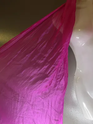 Pink Silk Scarf Womens One Size Sheer Crinkle Chiffon Rectangle Wrap Shawl India thumbnail 3