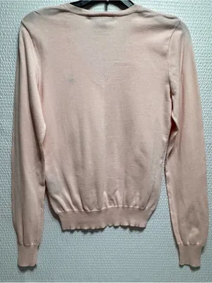 Ralph Lauren Womens V-Neck Lightweight Sweater - Pale Pink thumbnail 3