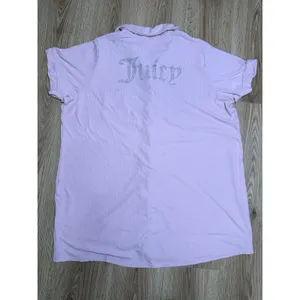 Juicy Couture Sleepwear Womens 2X Pink‎ Ribbed Rhinestone Button Pajama Top thumbnail 2