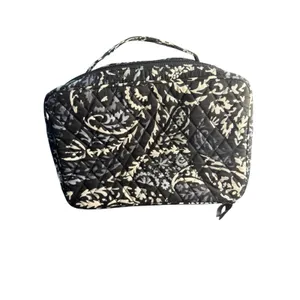 Vera Bradley Train Case Cosmetic‎ Makeup Bag Travel Organizer Black Paisley thumbnail 4