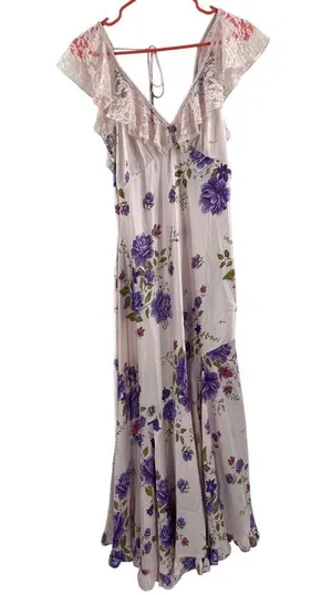 FREE PEOPLE Dress Size Medium Warm Hearts Midi NWT Ivory Combo Lace Floral Boho thumbnail 5