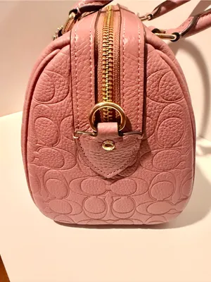NEW Coach Medium Rowan Satchel Peony Pink Signature Refined Pebble Leather CCD50 thumbnail 5