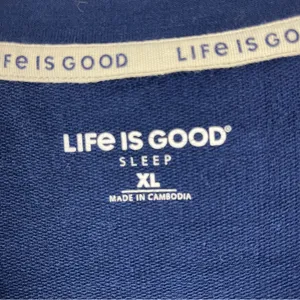 LIFE IS GOOD Blue Long Sleeves Dog Paw Print Sleep Sweatshirt, Size XL thumbnail 3