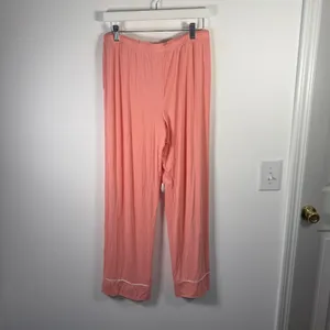 Soma Cool Nights Pajama 3 Piece Set Short Sleeve Shorts Pants Orange Womens Med thumbnail 14