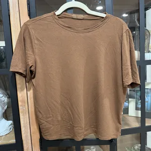 Nuuds boxy chocolate tee short sleeve cooling cropped crewneck rayon loungewear thumbnail 6