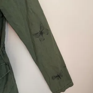 Desigual Y2K military utility jacket embroidered butterfly 36 green thumbnail 3