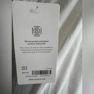 NWT ATHLETA Momentum Polo Tank top 1/4 Zip Neck White size‎ Small thumbnail 7