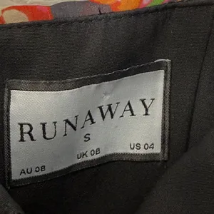 Runaway the Label Floral Ruched Cut Out Mini Dress Black Pink US 4 S thumbnail 2