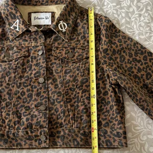 Leopard Print Jean Jacket Brown Size M thumbnail 7