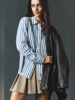 Antrhopology NWT Maeve Kate 100% Cotton Classic Buttondown Shirt thumbnail 2