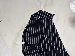 Free people we the free Black & White Striped Long Sleeve Tie-Hem Top medium thumbnail 3