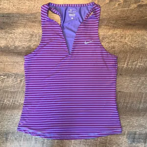 Nike Golf/Tennis/Pickleball Sleeveless Dri-Fit Purple Striped Top Women’s Large thumbnail 1