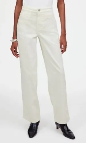 Madewell Emmett Wide Leg Corduroy‎ Pants Winter White Women's Size 25 thumbnail 1