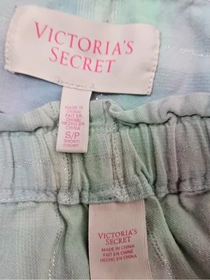 Victoria's Secret Aqua & Purple Pastel Plaid Flannel Pajama Set Women's Small‎ thumbnail 7
