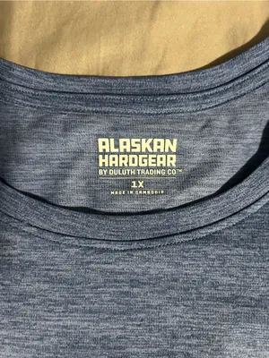 Duluth Trading Co Alaskan Hardgear Heathered Blue Short Sleeve Size 1X thumbnail 2