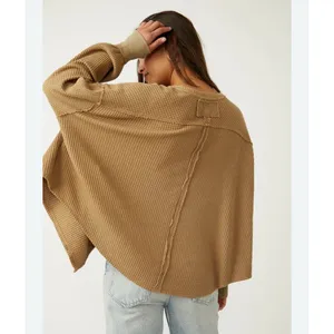 We The Free Tops Free People Women's We The Free Coraline Thermal Camel Tan‎ XS thumbnail 2
